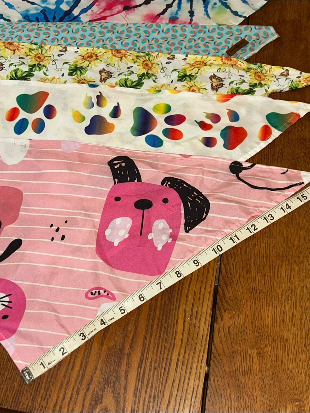 Set of 5 Pup 🐶 Bandanas 🌻 🐾 beach 🏖️ balls tie dye and pink doggies